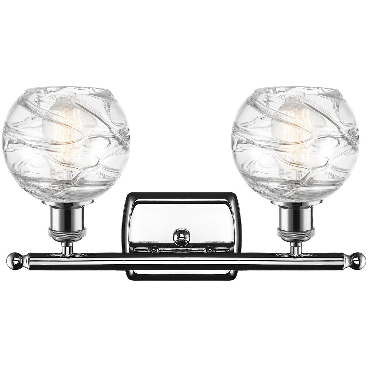 Ballston Small Deco Swirl 2 Light 16 inch Polished Chrome Bath Vanity Light Wall Light, Ballston