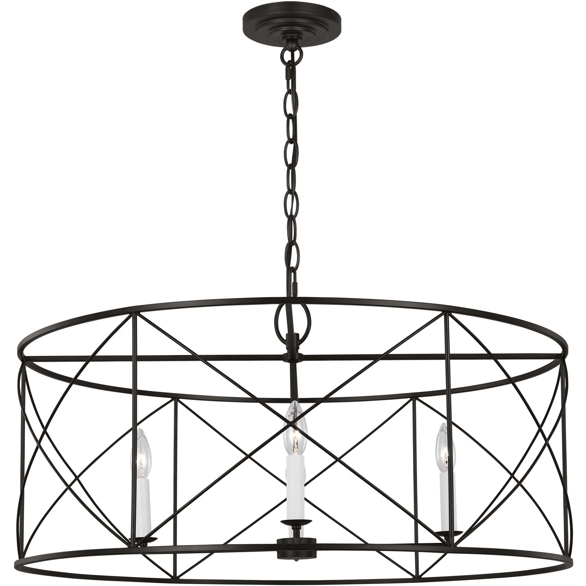 C&M by Chapman & Myers Beatrix 4 Light 30 inch Aged Iron Lantern Pendant Ceiling Light