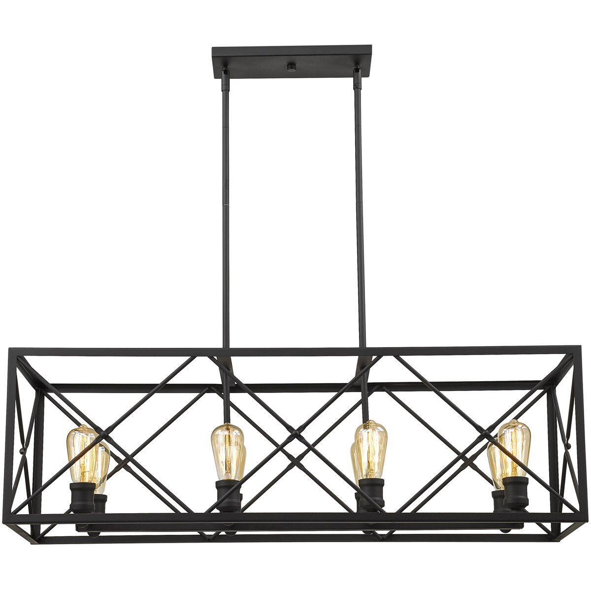 Brooklyn 8 Light 39 inch Matte Black Island Pendant Ceiling Light