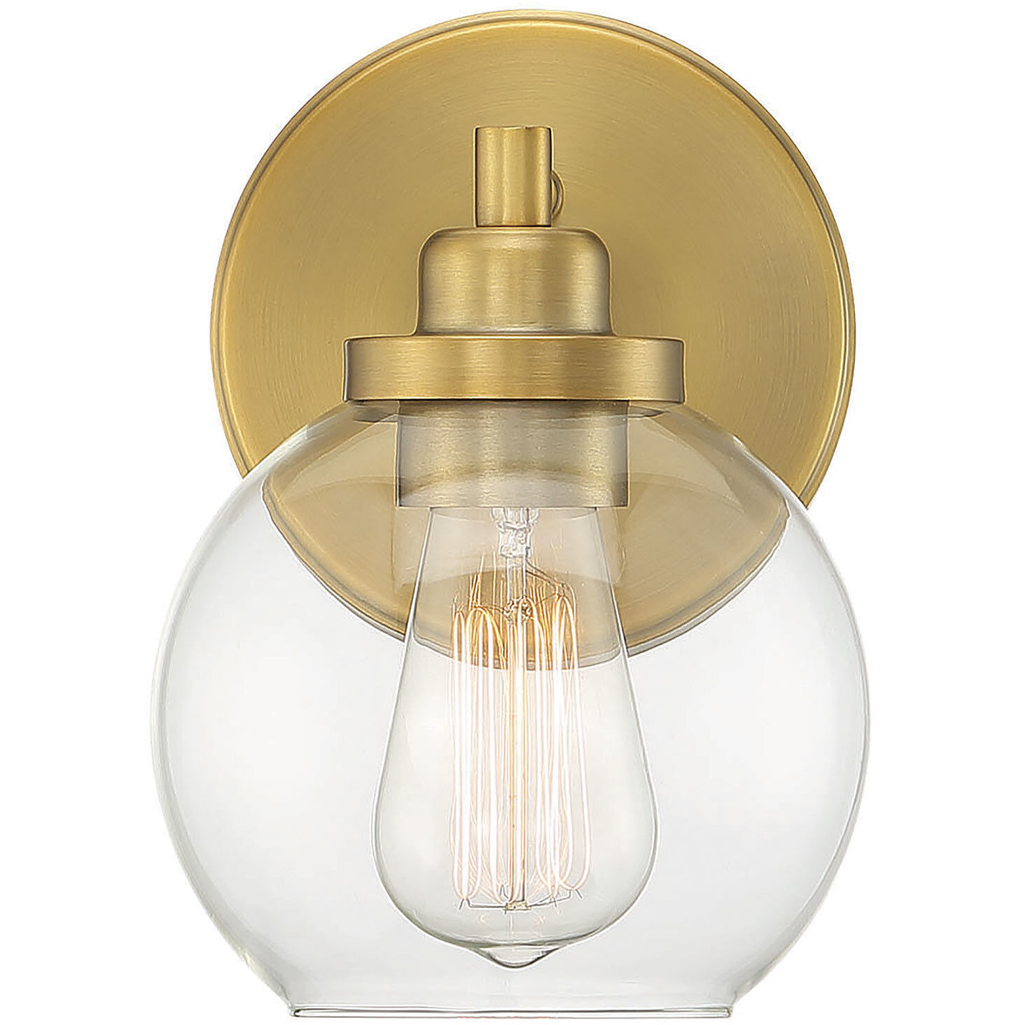 Carson 1 Light 5.5 inch Warm Brass Bathroom Vanity Light Wall Light, Essentials