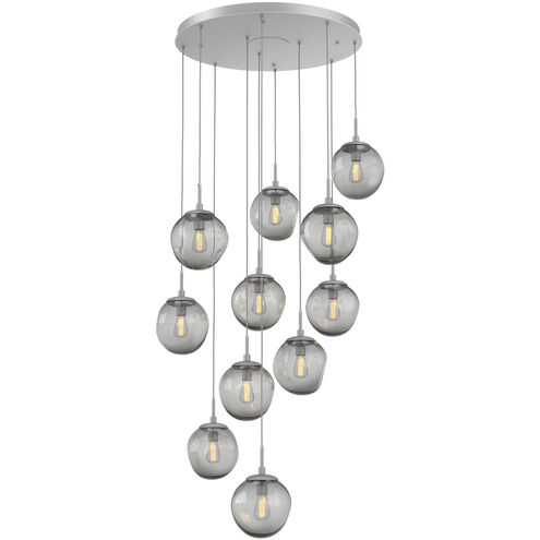 Aster Incandescent 11 Light Classic Silver Chandelier Ceiling Light, Round Multi-Pendant