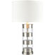 Margin 28 inch 150.00 watt Satin Nickel with Clear Table Lamp Portable Light