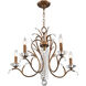 Serafina 5 Light 26 inch Hand Applied Venetian Golden Bronze Chandelier Ceiling Light