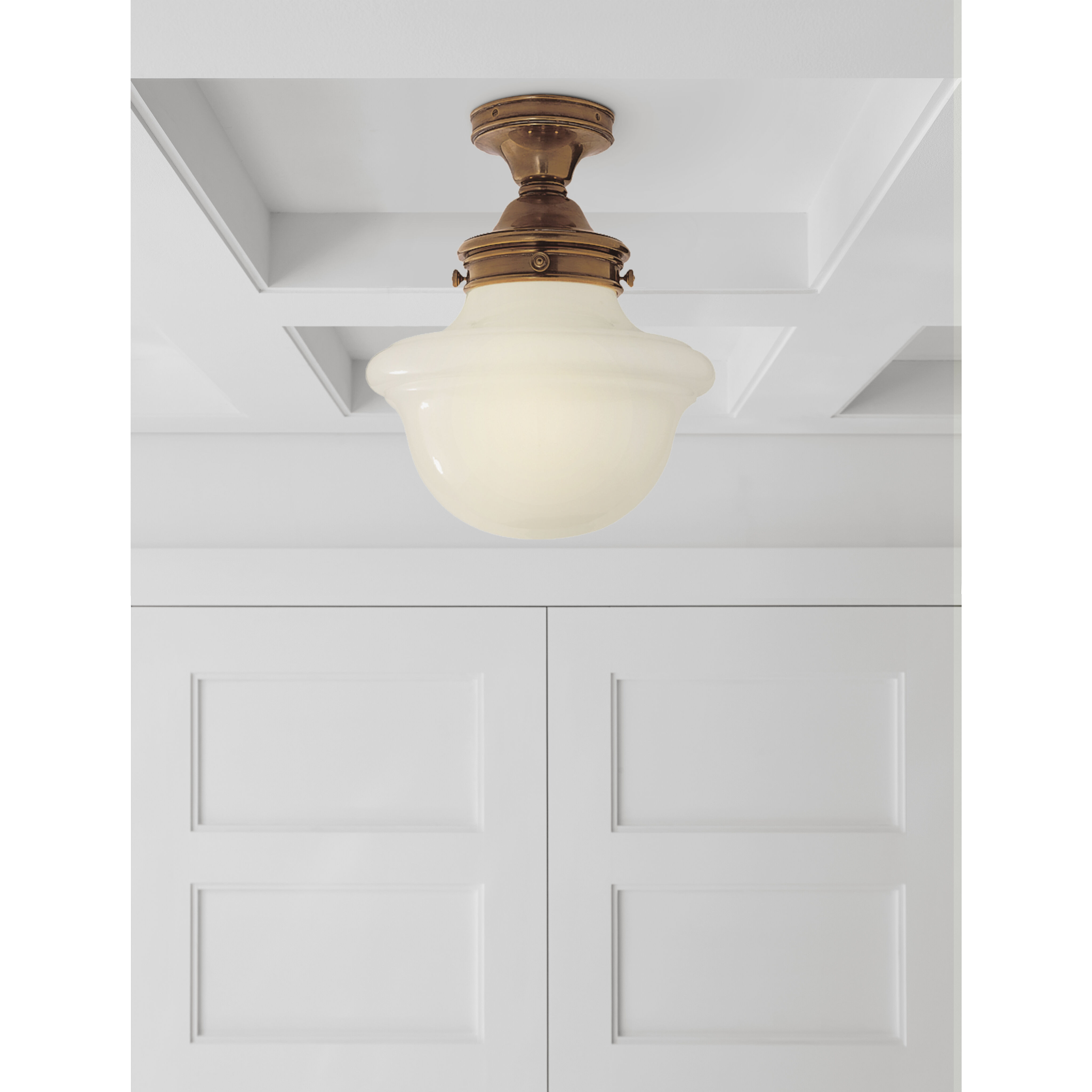 Chapman & Myers Edmond 1 Light 14.5 inch Hand-Rubbed Antique Brass Flush Mount Ceiling Light