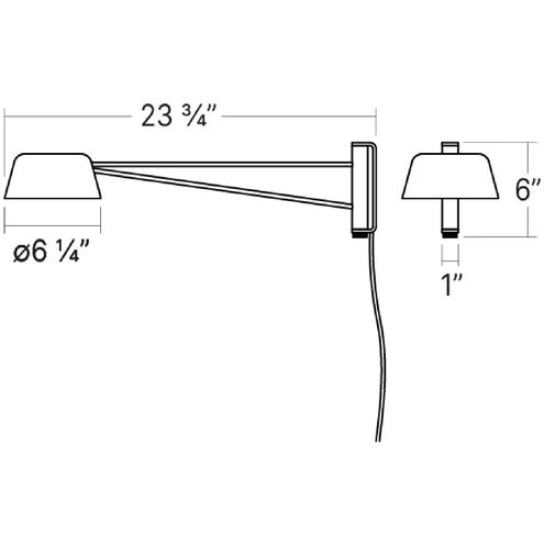 Ray 6.25 inch 9.00 watt Oxide Red Wall Lamp Wall Light in Opal White