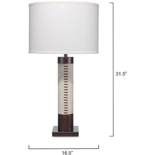 Sheridan 31.5 inch 150 watt White Hide & Oil Rubbed Bronze Metal Table Lamp Portable Light