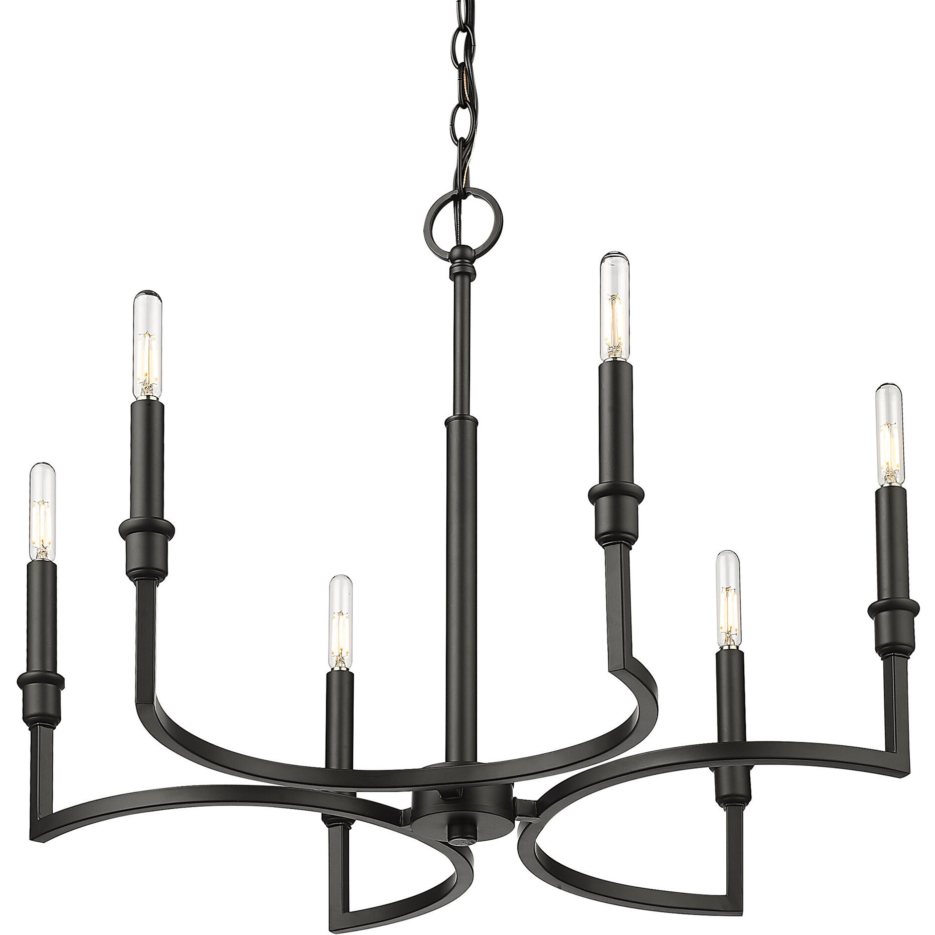 Ellyn 25 inch 60.00 watt Matte Black Chandelier Ceiling Light