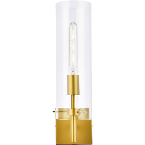 Savant 1 Light 7 inch Brass Bath Sconce Wall Light