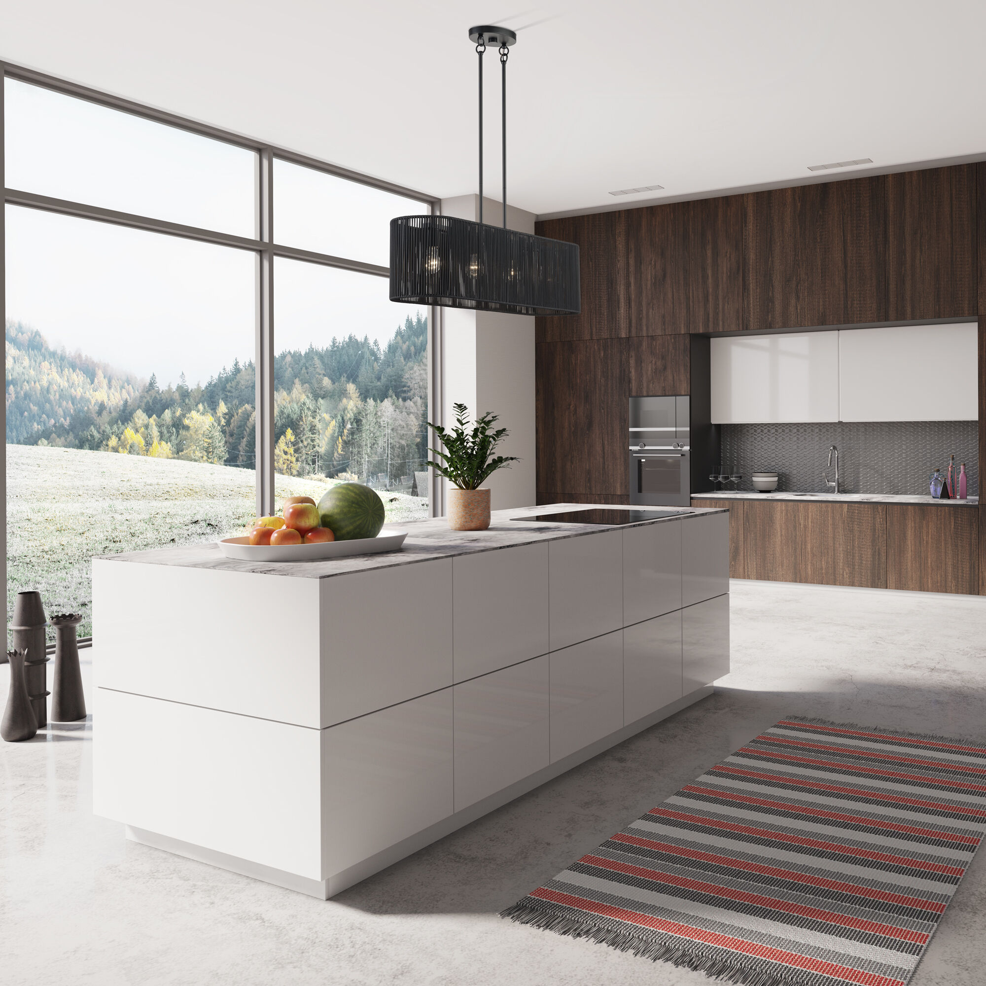 Acordia 4 Light 36 inch Black Linear Chandelier Ceiling Light, Large