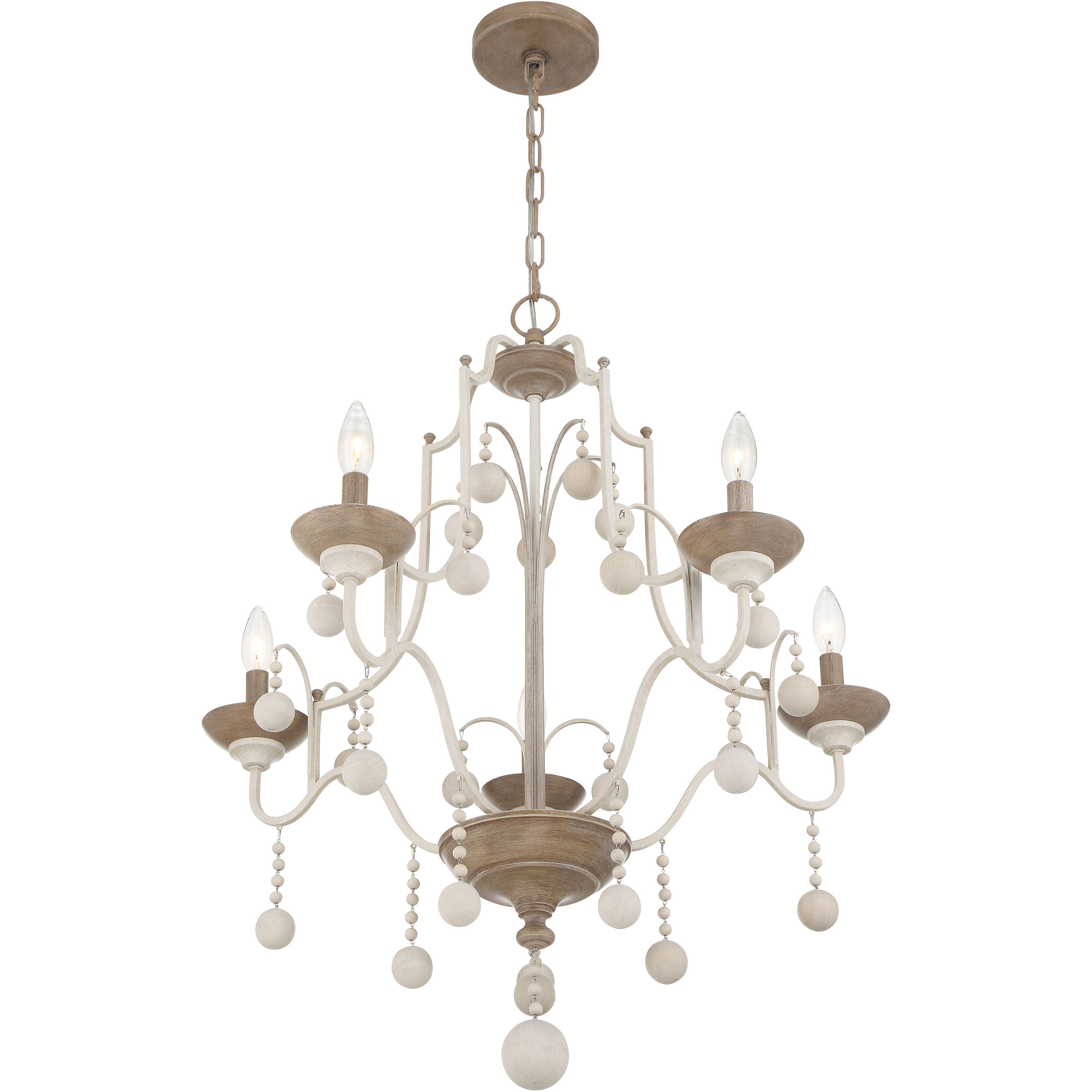 Colonial Charm 9 Light 33.13 inch White Wash and Sun Dried Clay Chandelier Ceiling Light