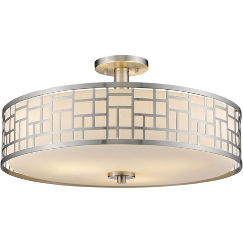 Elea 3 Light 20.5 inch Brushed Nickel Semi Flush Mount Ceiling Light