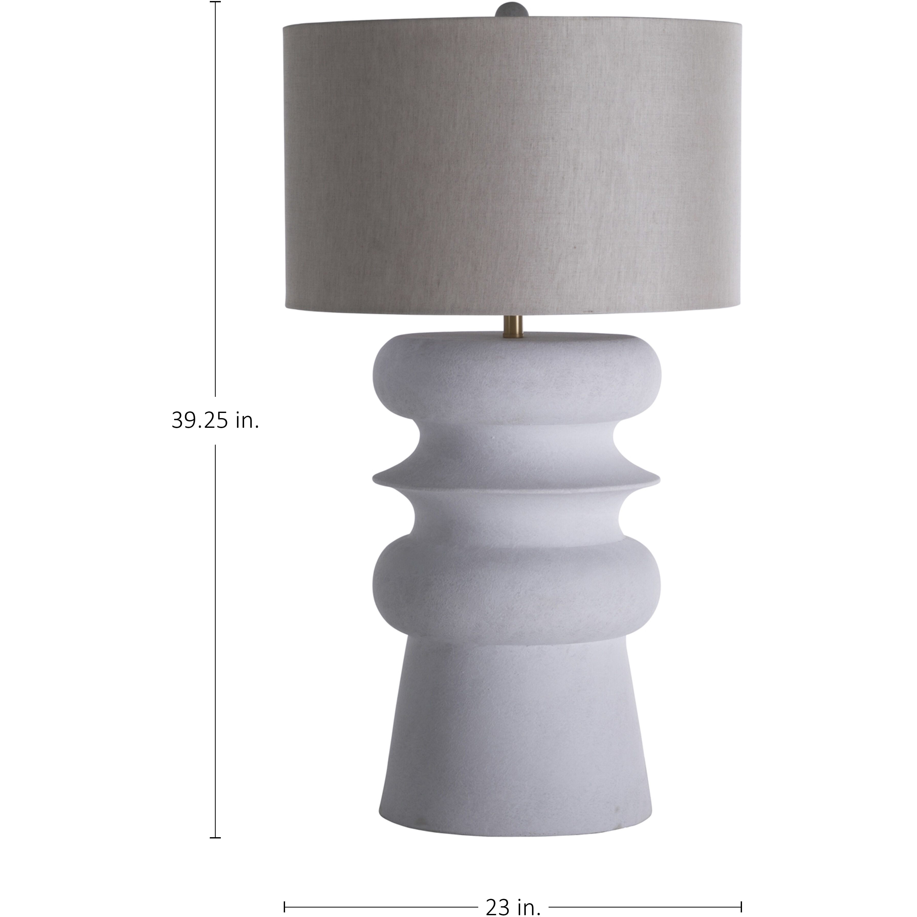 Claudius 39.25 inch Plaster White and Smokey Gray Linen Table Lamp Portable Light