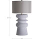 Claudius 39.25 inch Plaster White and Smokey Gray Linen Table Lamp Portable Light