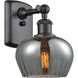 Ballston Fenton 1 Light 7 inch Matte Black Sconce Wall Light in Plated Smoke Glass, Ballston