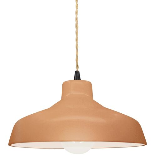 Radiance LED 11.5 inch Adobe and Matte Black Pendant Ceiling Light