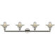 Franklin Restoration Halophane LED 45 inch Polished Nickel Bath Vanity Light Wall Light in Clear Halophane Glass, Franklin Restoration
