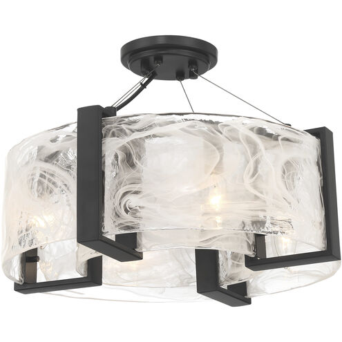 Cloud Break 4 Light 18 inch Coal Semi-Flush Ceiling Light