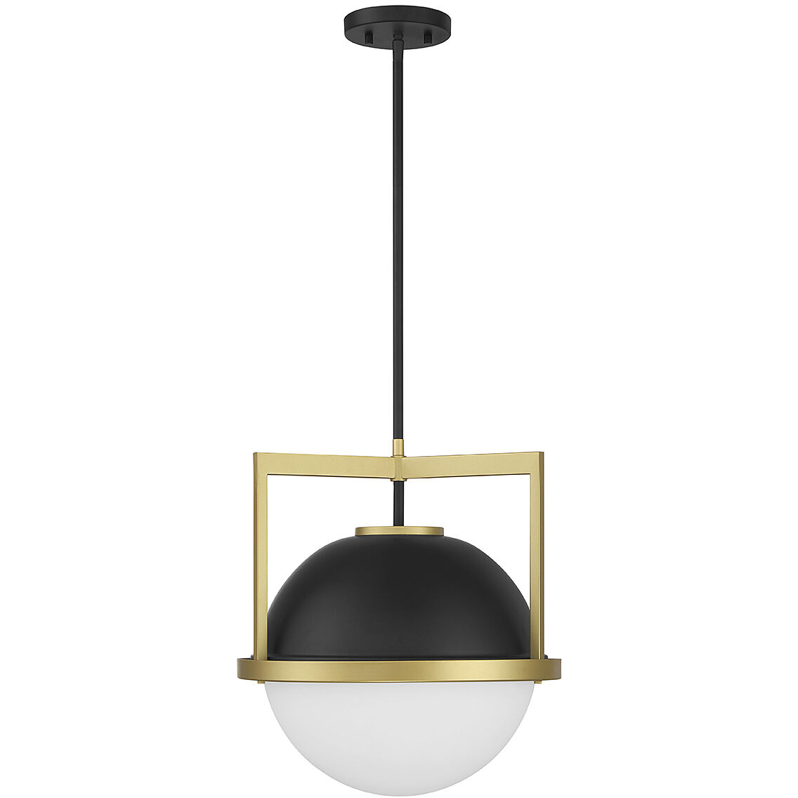 Carlysle 1 Light 15 inch Black with Warm Brass Accents Pendant Ceiling Light