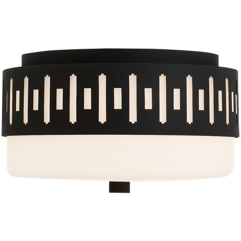 Keaton 2 Light 13.25 inch Black Forged Flush Ceiling Light