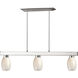 Cobalt 3 Light 42 inch Brushed Nickel Billiard Light Ceiling Light in White Glass