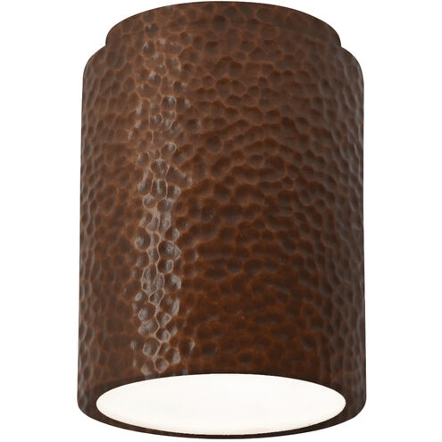 Radiance 1 Light 6.5 inch Hammered Copper Flush Mount Ceiling Light in Incandescent