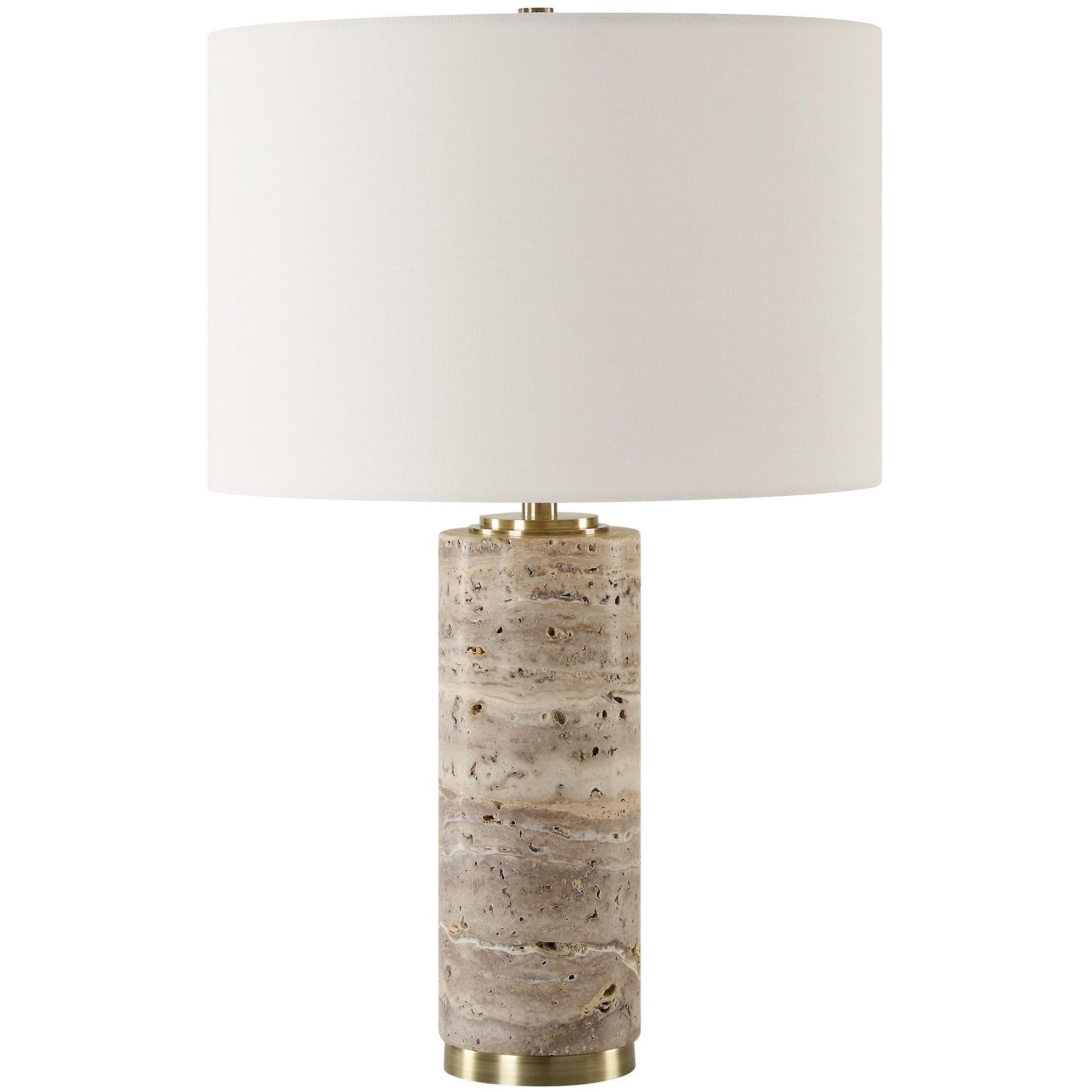 Cortado 23.25 inch 150.00 watt Travertine and Antique Brass Table Lamp Portable Light