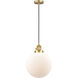 Franklin Restoration Beacon 1 Light 10 inch Satin Gold Mini Pendant Ceiling Light in Incandescent, Matte White