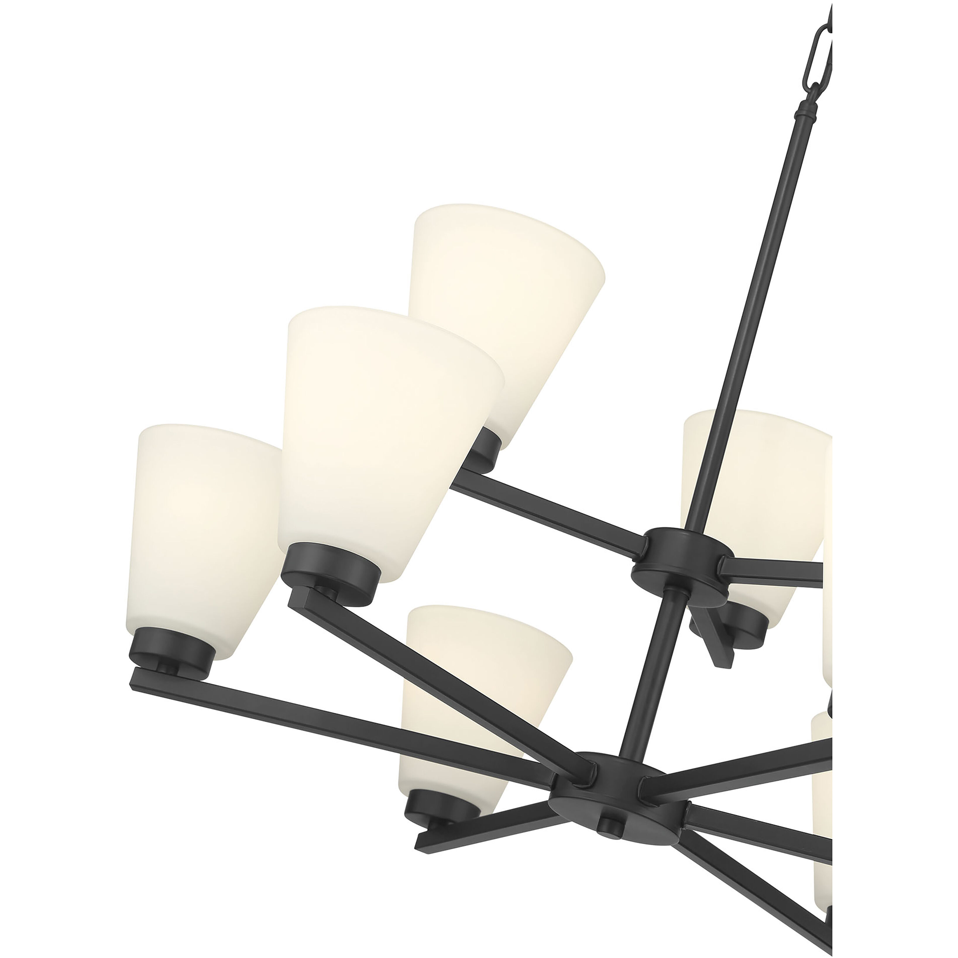 Strayhan 9 Light 28.5 inch Matte Black Chandelier Ceiling Light