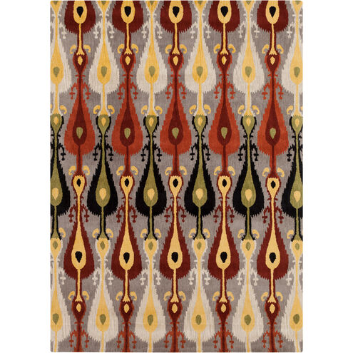 Matmi 132 X 96 inch Red and Gray Area Rug, Wool