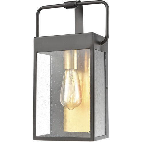 Knowlton 1 Light 14 inch Matte Black with Brushed Brass Outdoor Wall Sconce