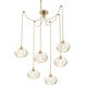 Coppa 6 Light 17 inch Gilded Brass Swag Multi-Pendant Ceiling Light in Amber Optic