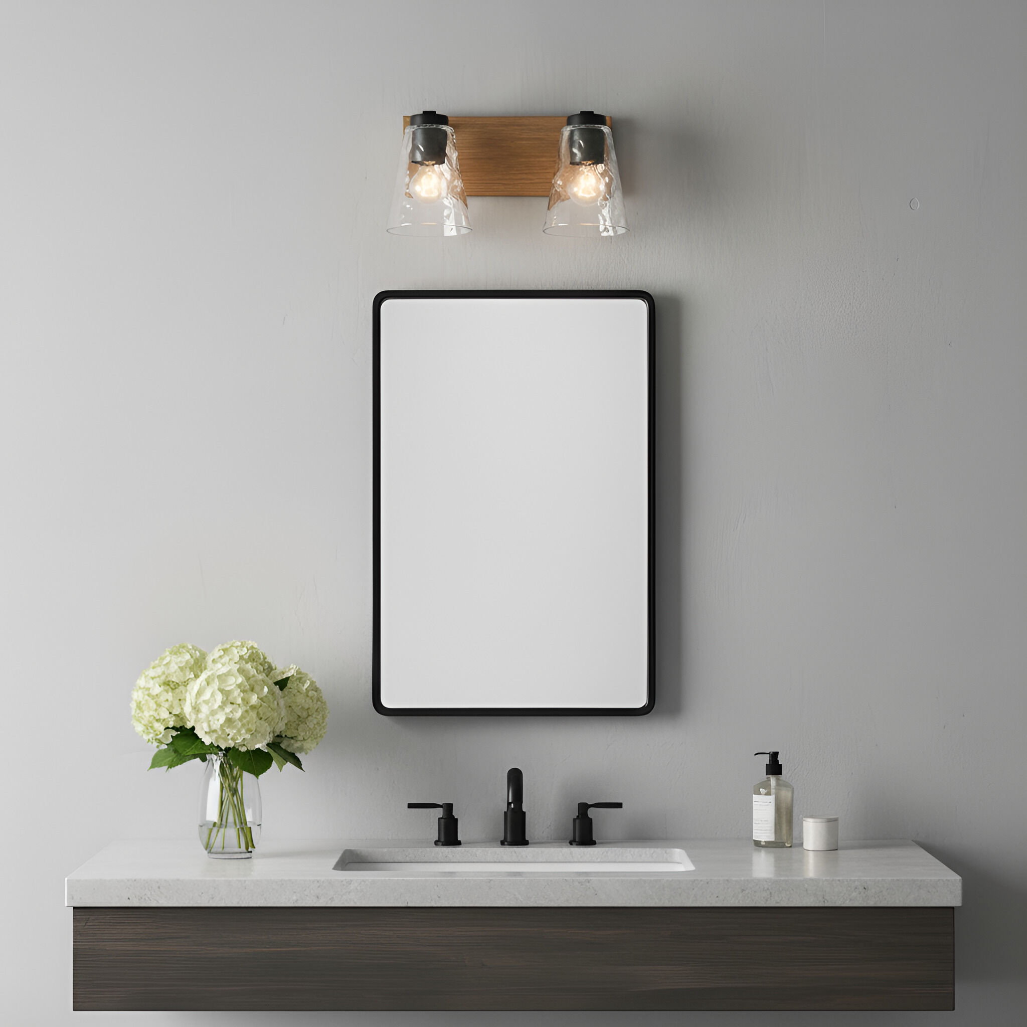 Dunton 2 Light 13.63 inch Midnight Black Vanity Light Wall Light, Medium