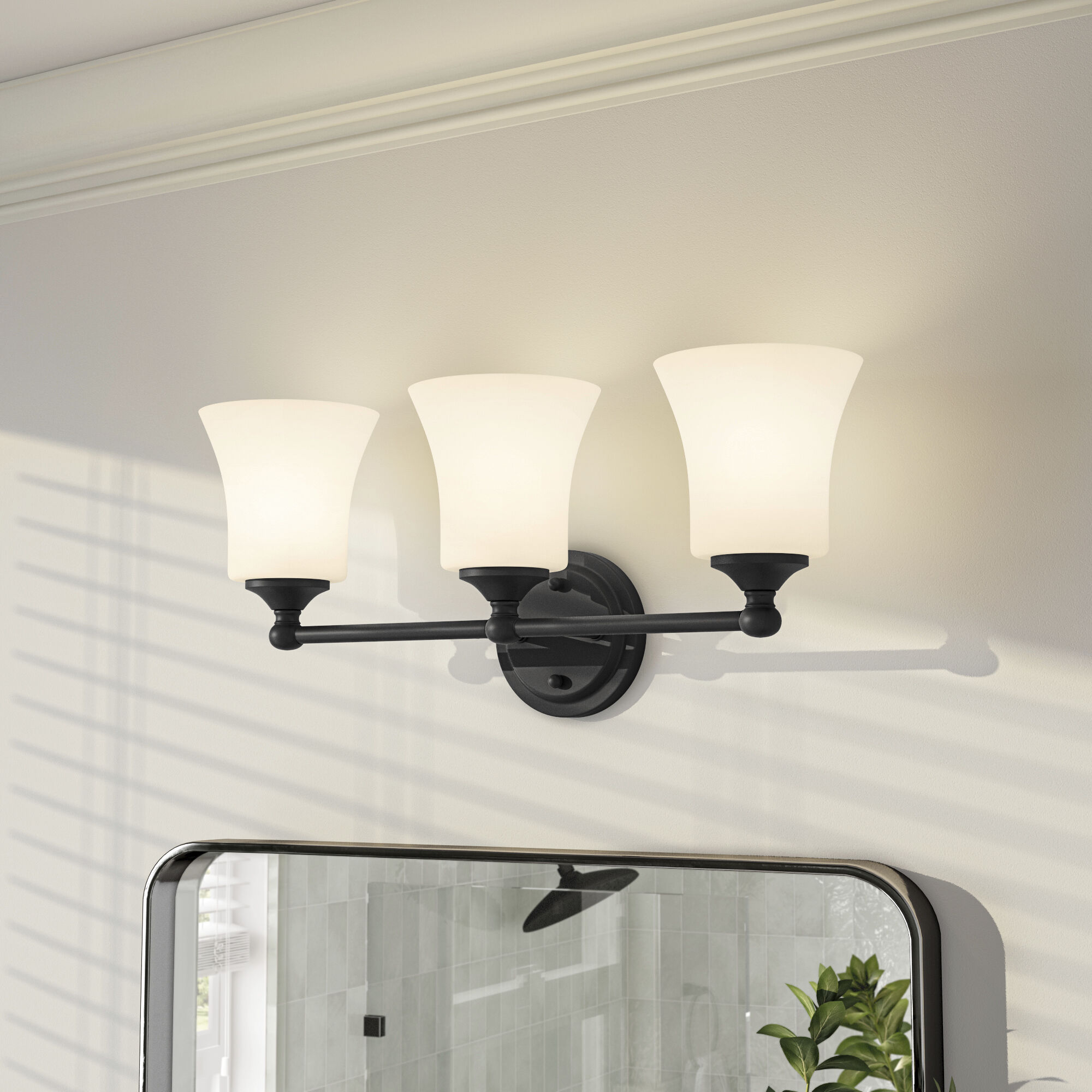Bronson 3 Light 23 inch Matte Black Vanity Light Wall Light