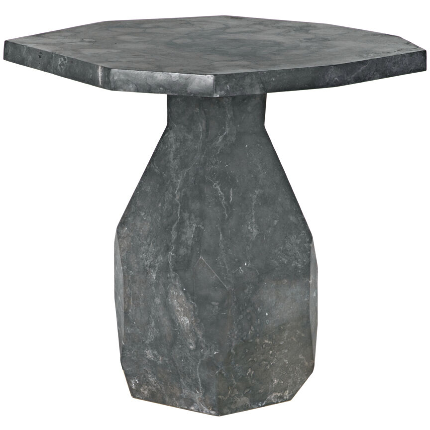 Polyhedron 32.5 X 31 inch Black Marble Side Table