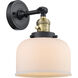 Franklin Restoration Large Bell LED 8 inch Black Antique Brass Sconce Wall Light, Franklin Restoration