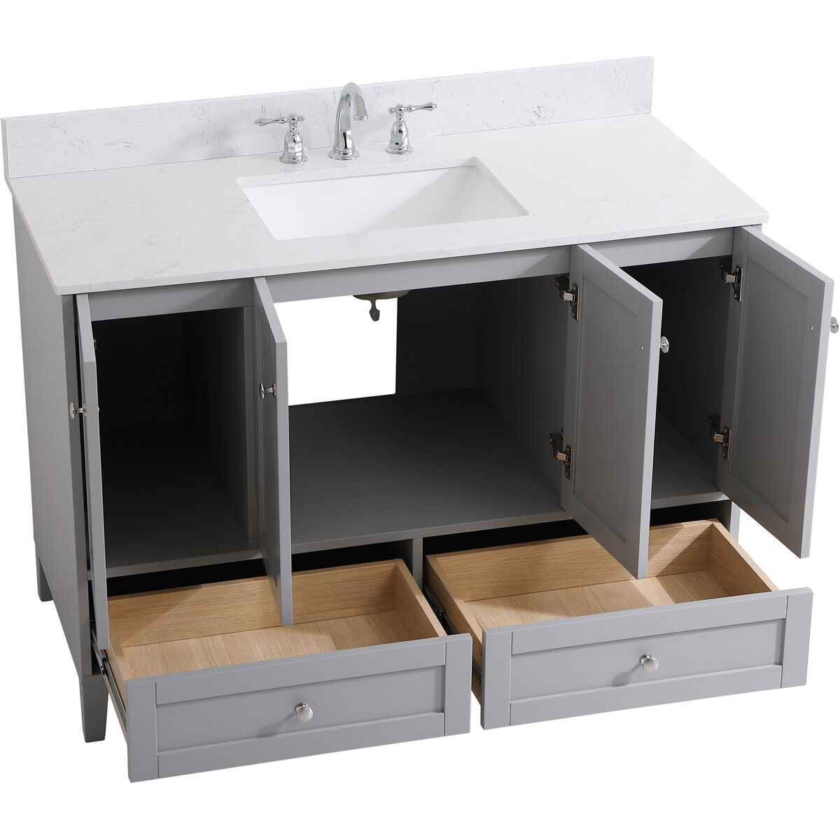 Sommerville 48 X 22 X 34 inch Grey Vanity Sink Set in Gray