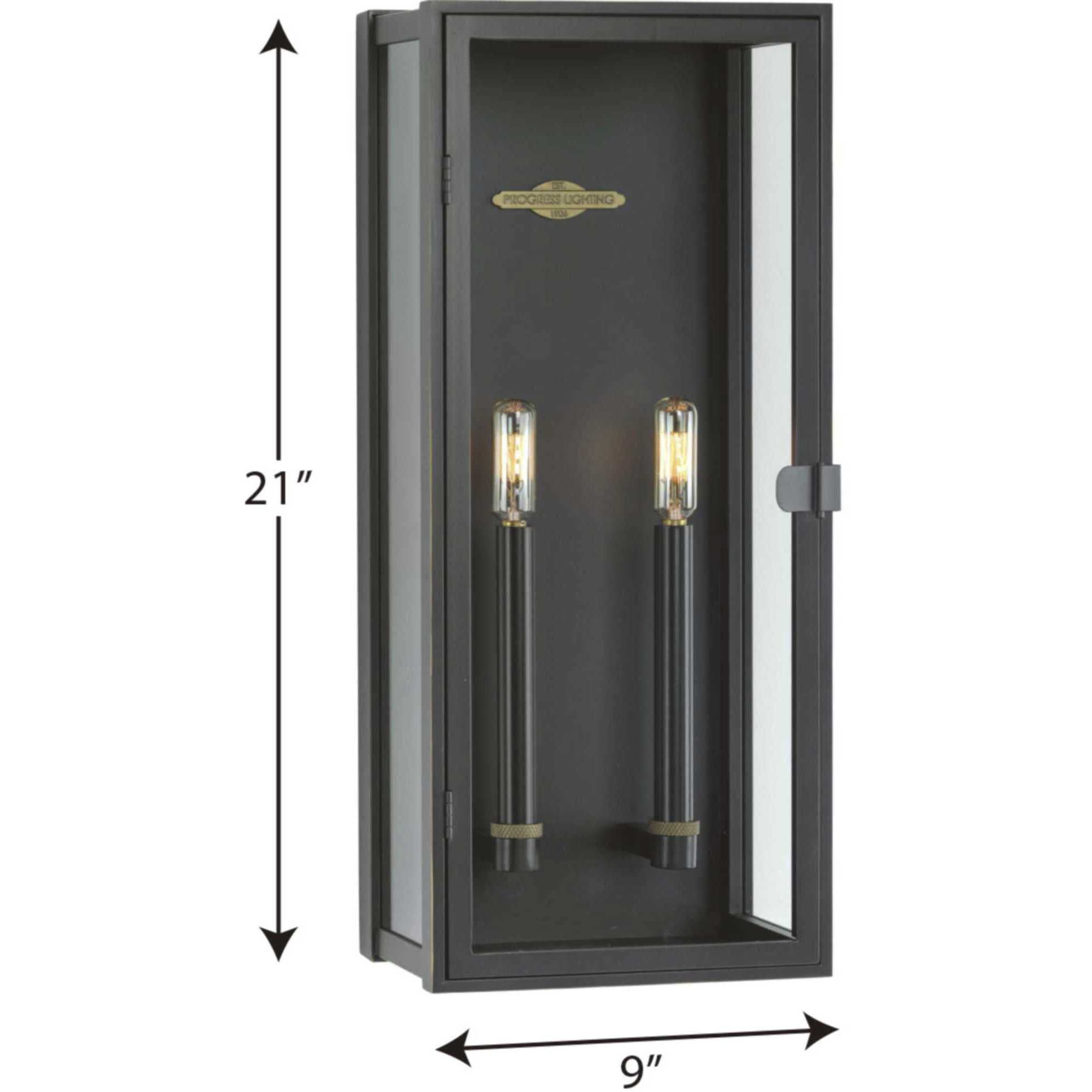 Stature 2 Light 21 inch Oil Rubbed Bronze Outdoor Wall Lantern