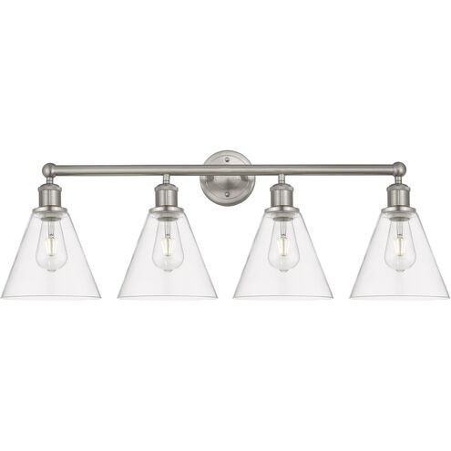 Berkshire 4 Light 35 inch Satin Nickel Bath Vanity Light Wall Light in Clear