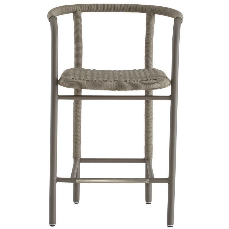 Feller 37 inch Fossil and Gray with Brushed Steel Outdoor Counter Stool