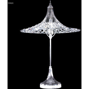 Contemporary 24 inch 60.00 watt Silver Crystal Table Lamp Portable Light
