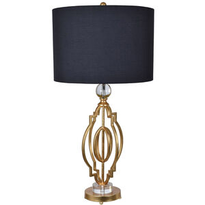 Shine 34 inch 150 watt Gold Leaf and Clear Table Lamp Portable Light