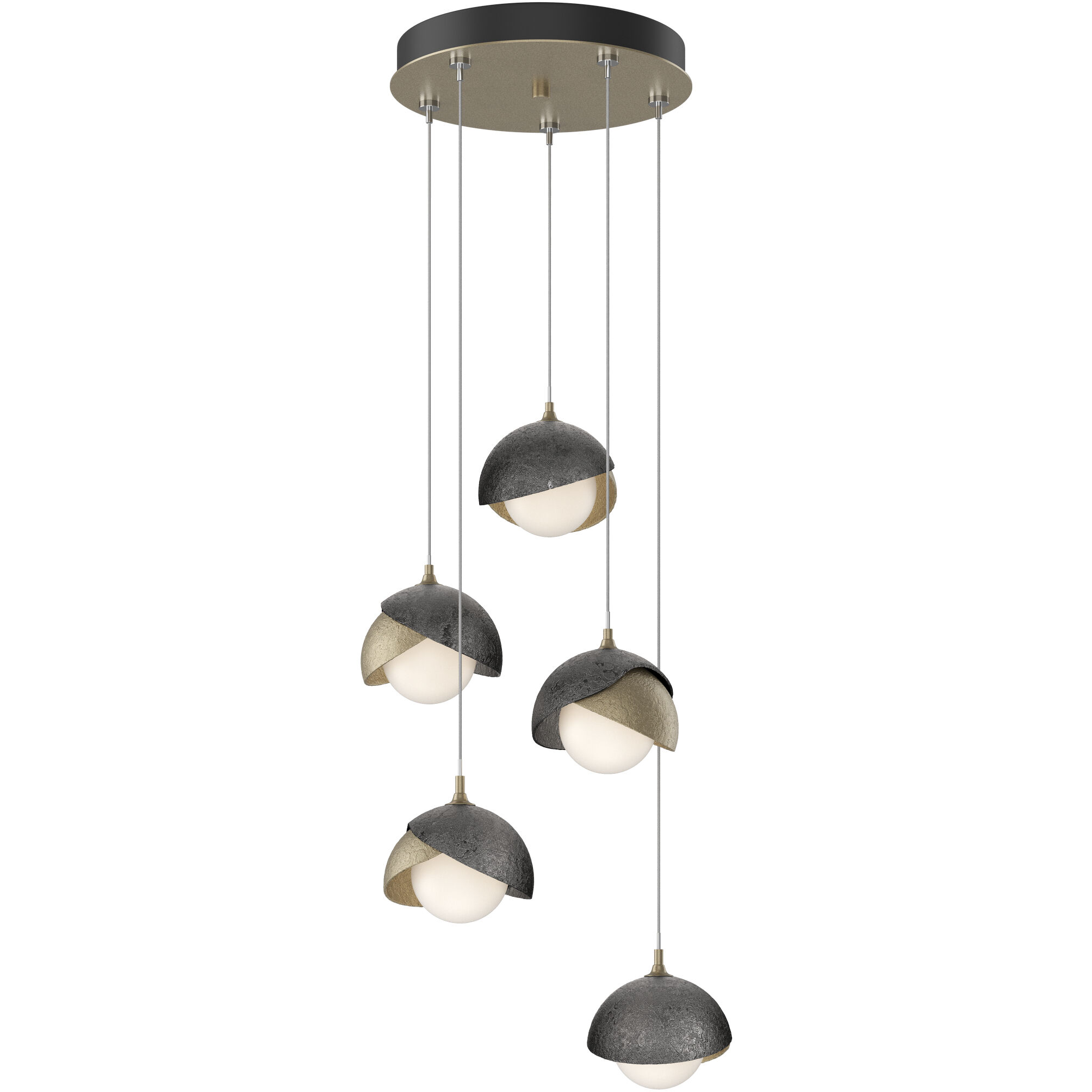 Brooklyn 5 Light 16 inch Soft Gold and Ink Pendant Ceiling Light