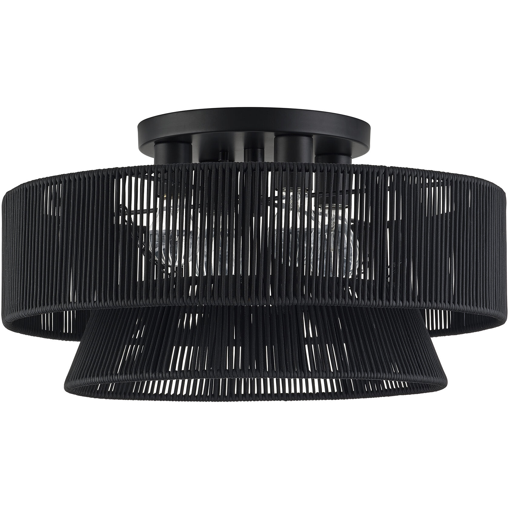 Florell 4 Light 21 inch Black Semi Flush Mount Ceiling Light, Extra Large