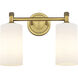 Downtown Urban Crown Point 2 Light 13.88 inch Brushed Brass Bath Vanity Light Wall Light in Matte White