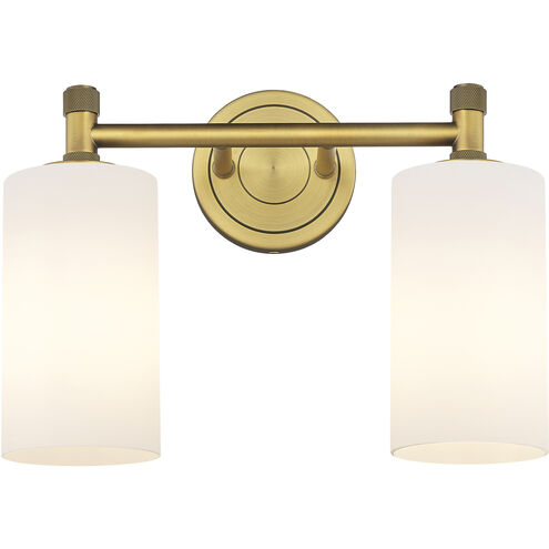 Downtown Urban Crown Point 2 Light 13.88 inch Brushed Brass Bath Vanity Light Wall Light in Matte White