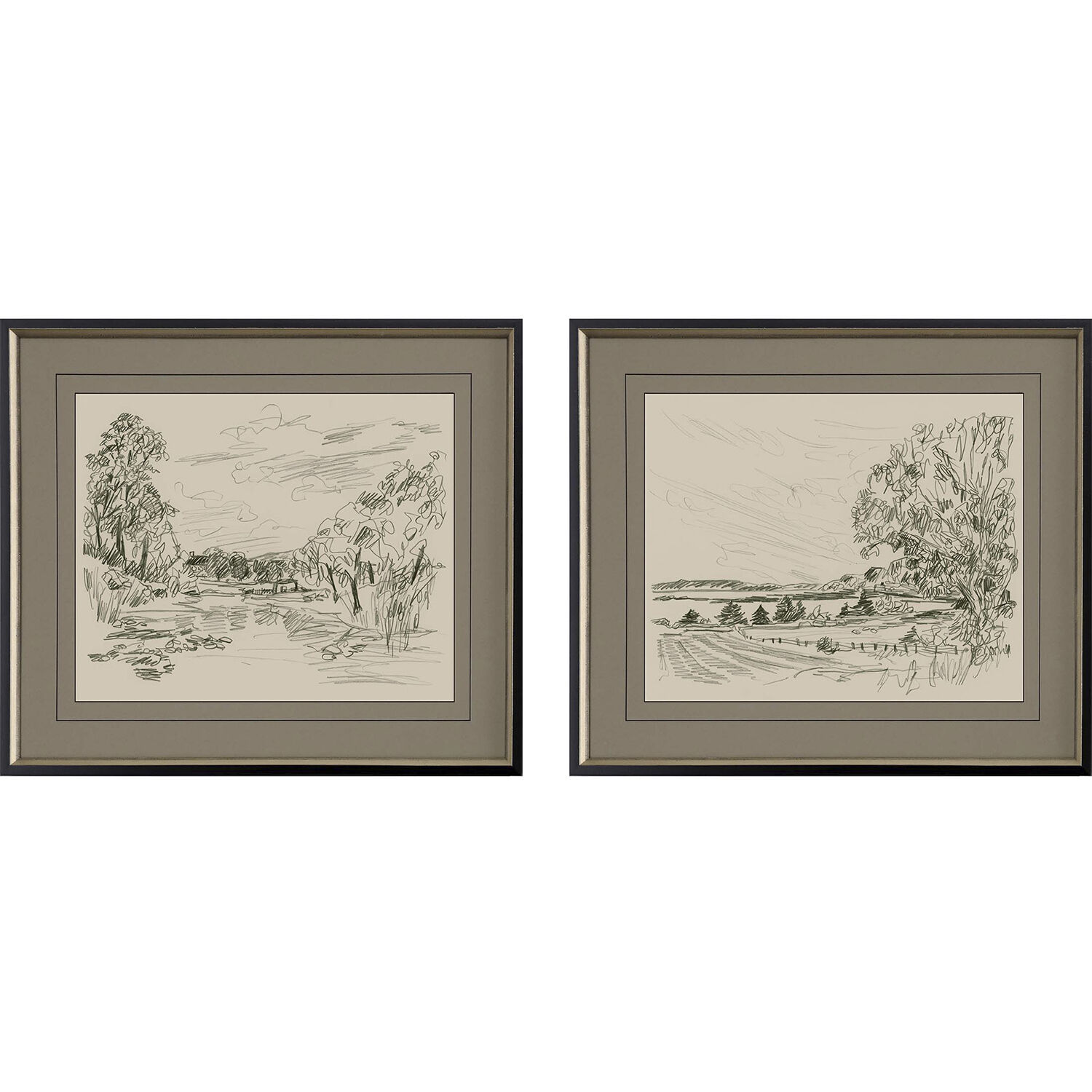 Sepia Scenes Sepia and Beige and Black and Neutral Framed Art