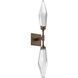 Rock Crystal LED 4.5 inch Flat Bronze Indoor Sconce Wall Light in Chilled Clear, 2700K LED, Double