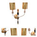 Flambeau 2 Light 17 inch Black And Cream With Gold Leaf Wall Sconce Wall Light, Flambeau