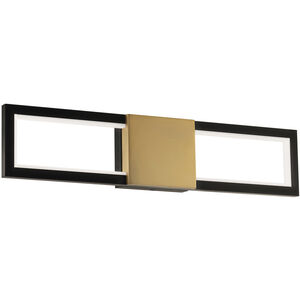 Peekaboo LED 22 inch Black Aged Brass Bath Vanity & Wall Light, dweLED