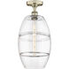 Edison Vaz 1 Light 10 inch Antique Brass Semi-Flush Mount Ceiling Light